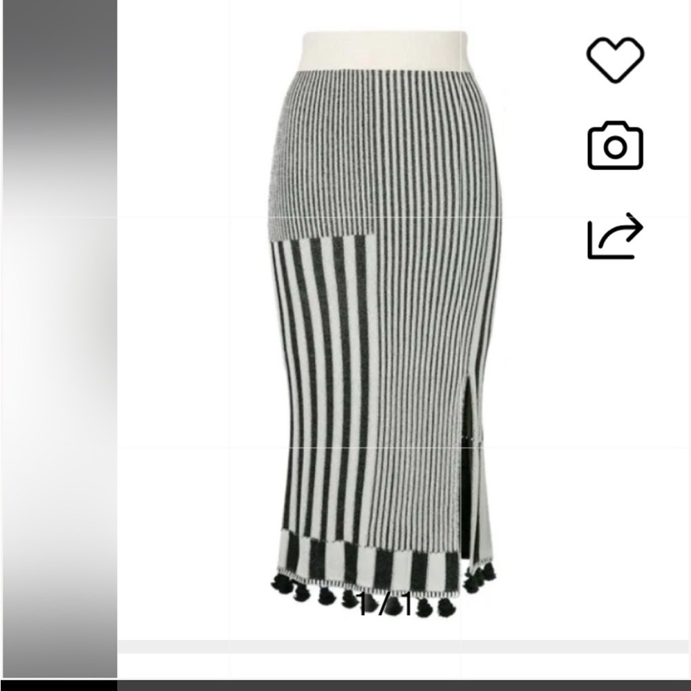 ALTUZARRA Spire Tasseled Ribbed Stretch-knit Skirt In Black Size Small